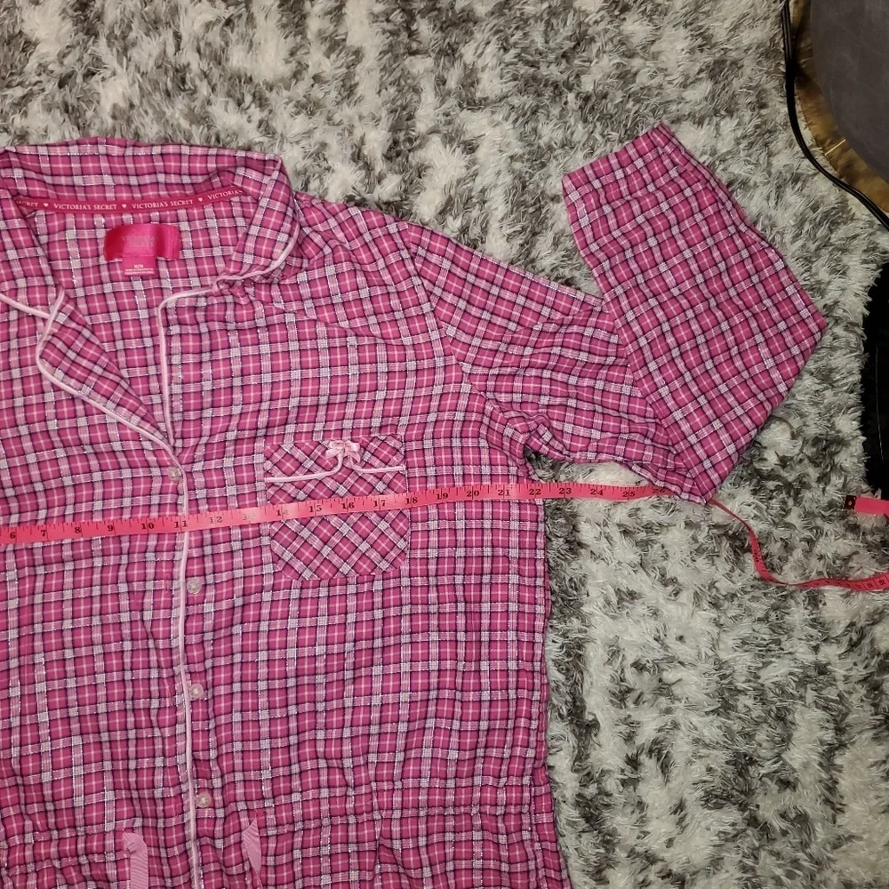 Victoria Secret Flannel Nightgown in Pink Plaid 💗 - Picture 4 of 10